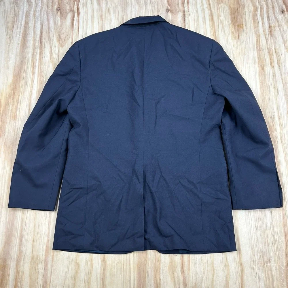 Burberry London Kensington Men 40 Short Navy Blue Wool Solid Blazer‎ Coat